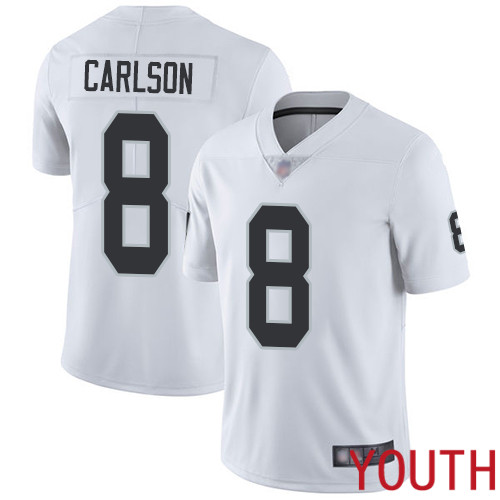 Oakland Raiders Limited White Youth Daniel Carlson Road Jersey NFL Football #8 Vapor Untouchable Jersey